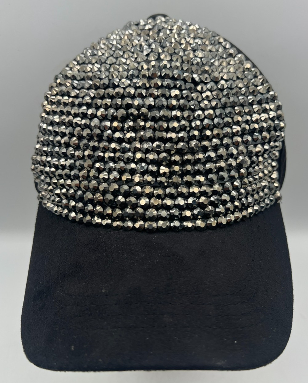 D&Y Womens Black Rhinestone Baseball Cap Bling Crystal Adjustable Hat One Size
